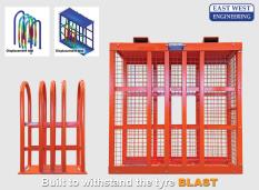 Tyre inflation cages built to withstand the BLAST 